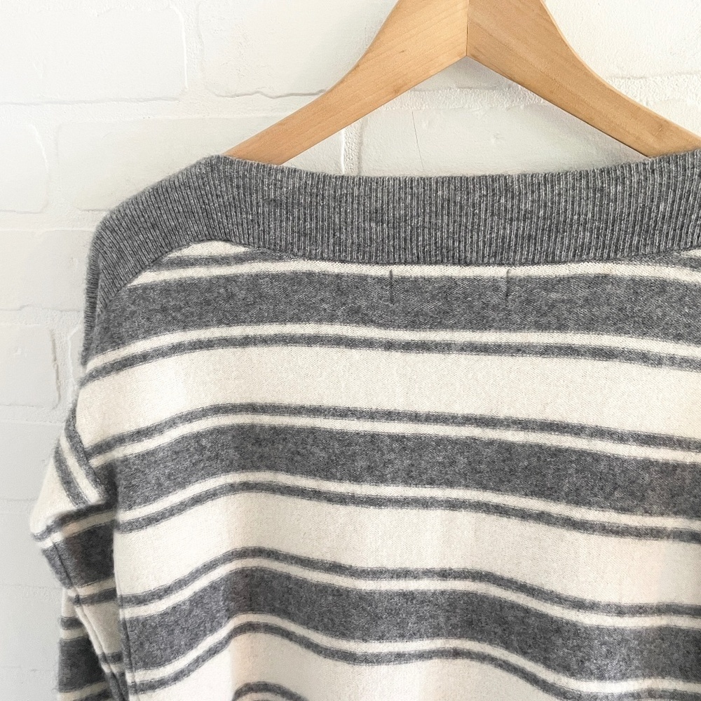 Paul Costelloe Cashmere Wool Striped Boat Neck Knit Sweater Nautical Coastal S - Picture 10 of 13
